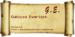 Gubicza Evariszt névjegykártya